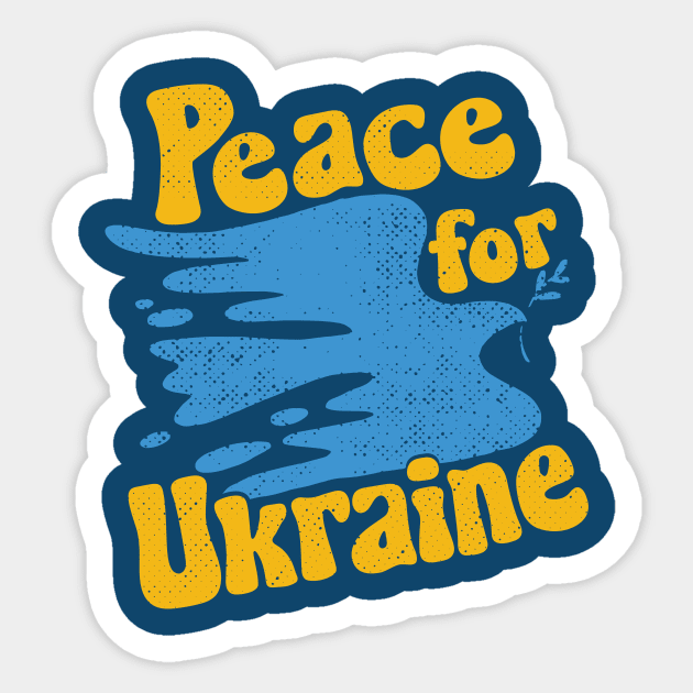 Peace for Ukraine // Retro Dove Art // Support Peace Sticker by SLAG_Creative